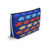Braniff Inflight Accessory Toiletry Makeup Travel Pouch with T-bottom Bluebird of Happiness Flock Dark Blue