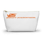Braniff Inflight Accessory Toiletry Makeup Travel Pouch with T-bottom Bluebird of Happiness Orange