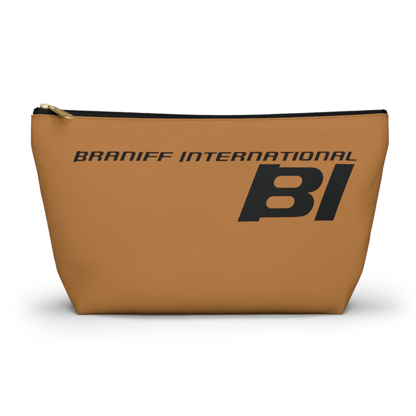 Braniff End of the Plain Bag Accessory Toiletry Makeup Travel Pouch with T-bottom Ochre