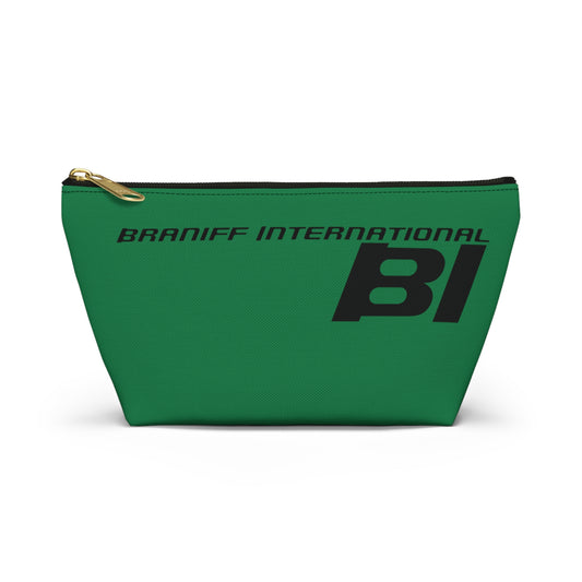 Braniff End of the Plain Bag Accessory Toiletry Makeup Travel Pouch Luggage with T-bottom Panagra Green