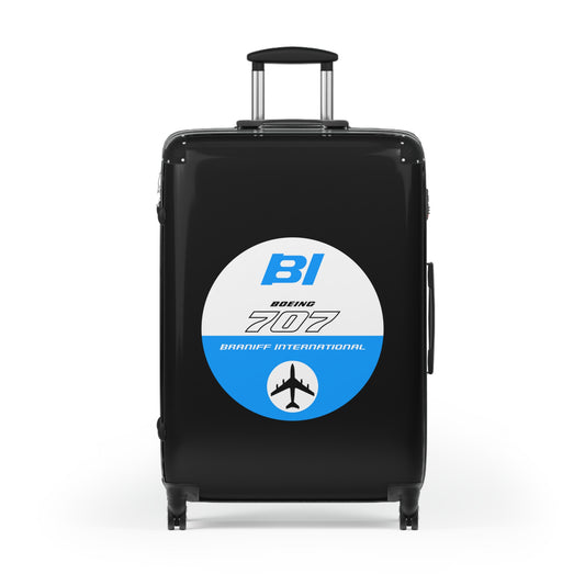 Braniff Luggage Suitcase EOTPP End of the Plain Plane Boeing 707 1965 Blue