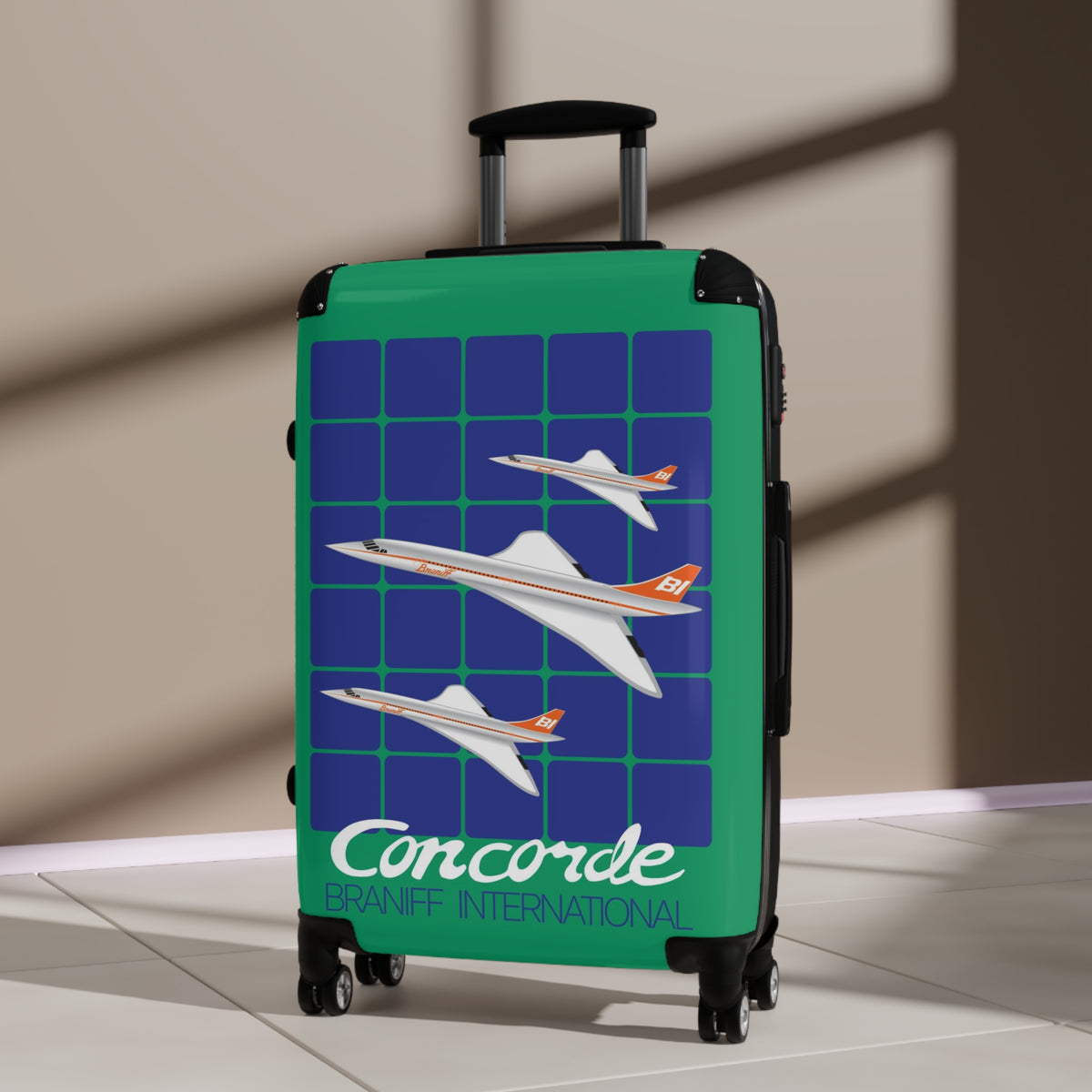 Braniff Ultra Space Jet Luggage Suitcase Concorde Green