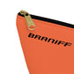 Braniff End of the Plain Bag Accessory Toiletry Makeup Travel Pouch with T-bottom Orange