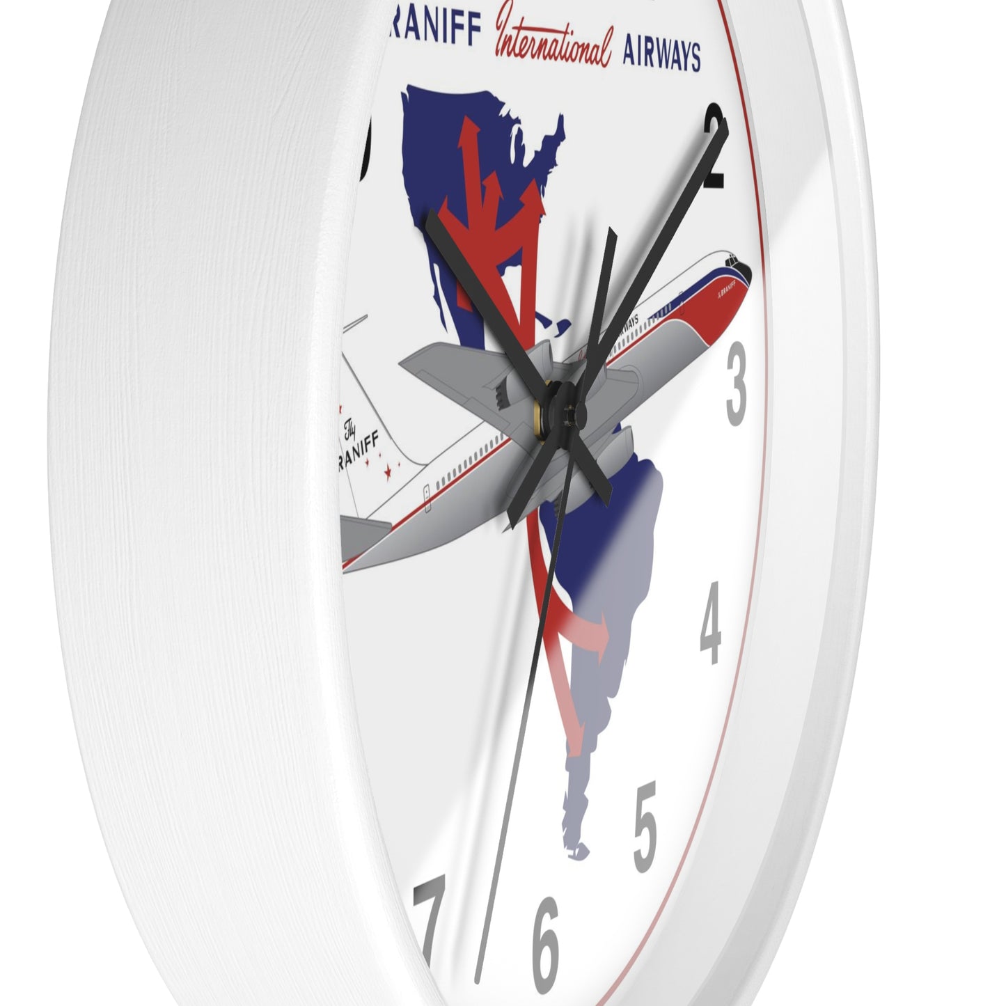 Wall Clock Braniff 707-227 El Dorado Super Jet with Route Map