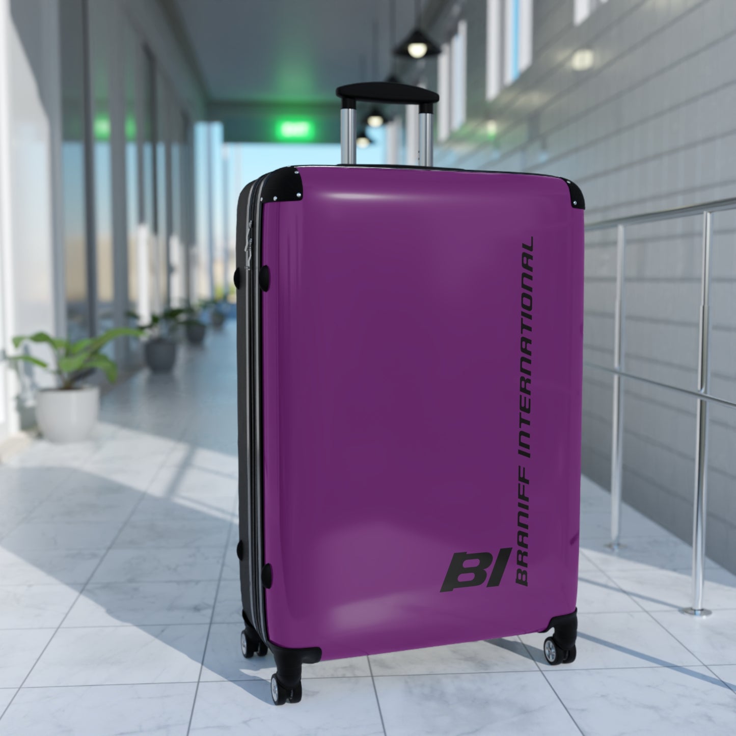 Braniff Ultra Space Jet Luggage Suitcase Braniff Alexander Girard Design End of the Plain Plane 1965 1967 Purple