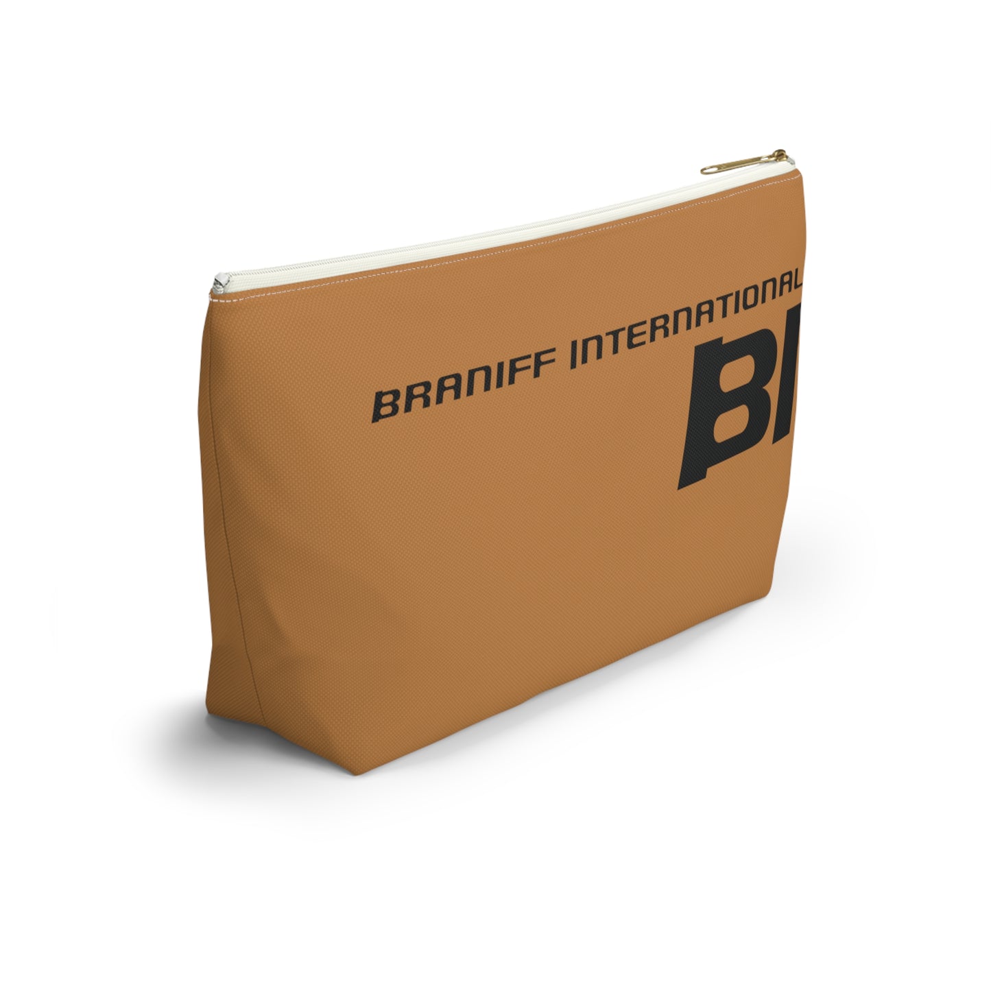 Braniff End of the Plain Bag Accessory Toiletry Makeup Travel Pouch with T-bottom Ochre