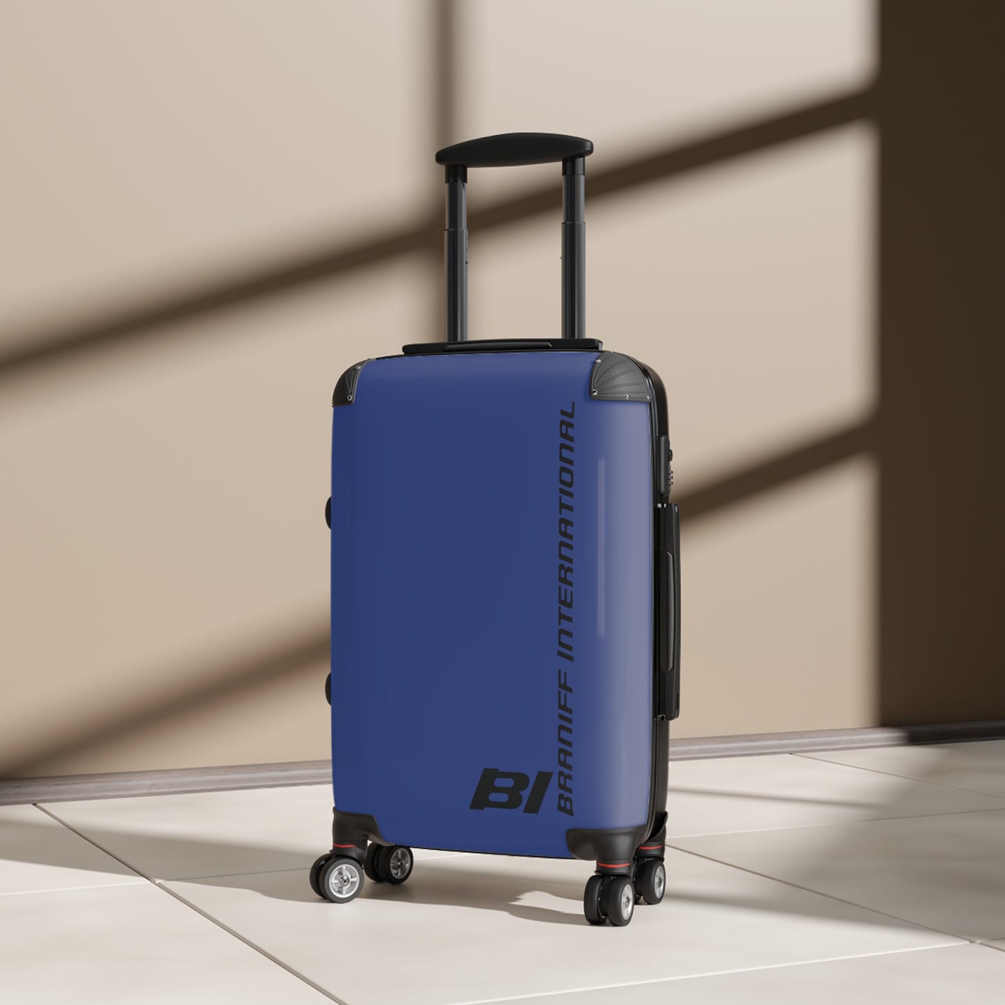 Braniff Ultra Space Jet Luggage Suitcase Braniff Alexander Girard Design End of the Plain Plane 1965 1967 New Dark Blue