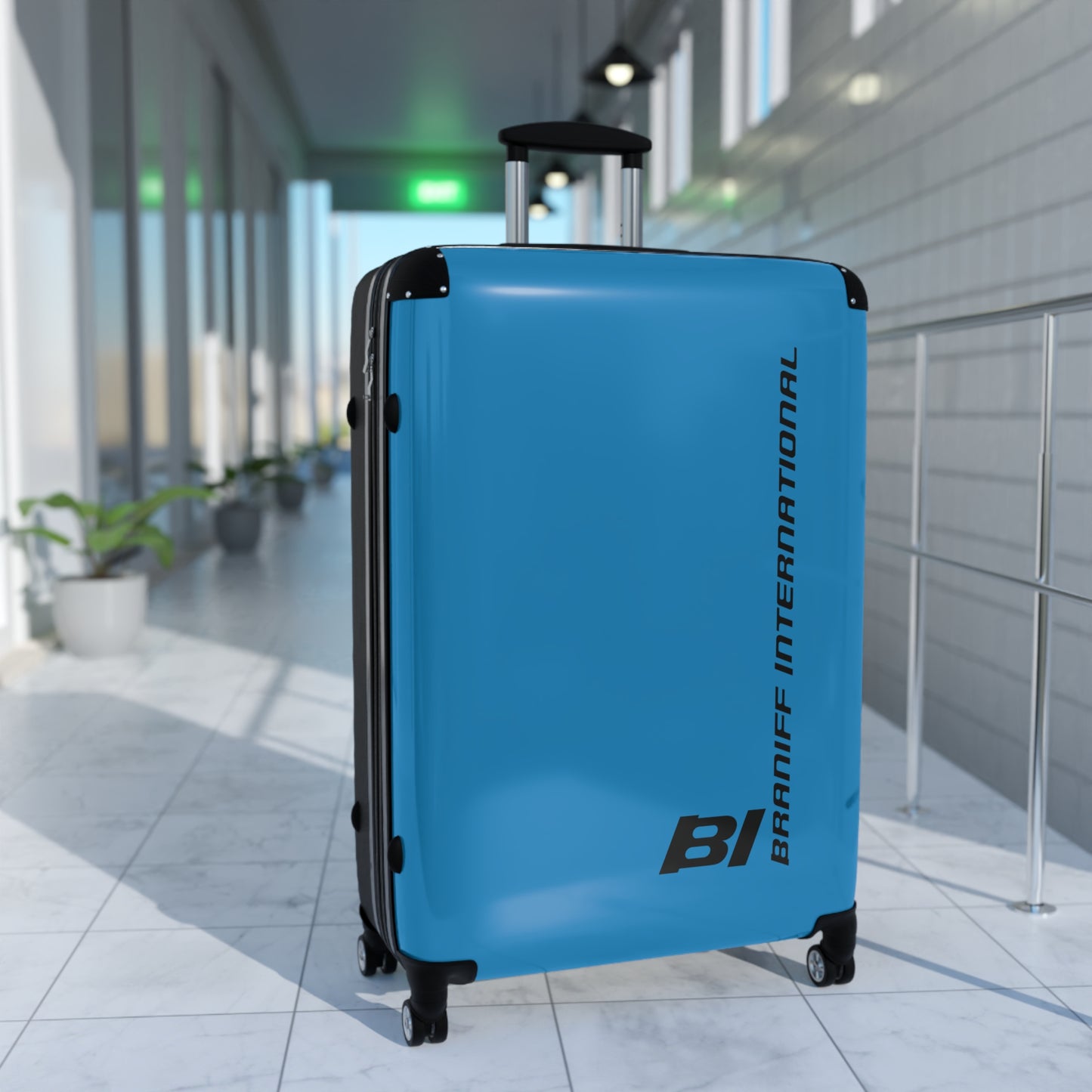 Braniff Ultra Space Jet Luggage Suitcase Braniff Alexander Girard Design End of the Plain Plane 1965 1967 New Medium Blue