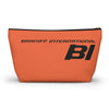 Braniff End of the Plain Bag Accessory Toiletry Makeup Travel Pouch with T-bottom Orange
