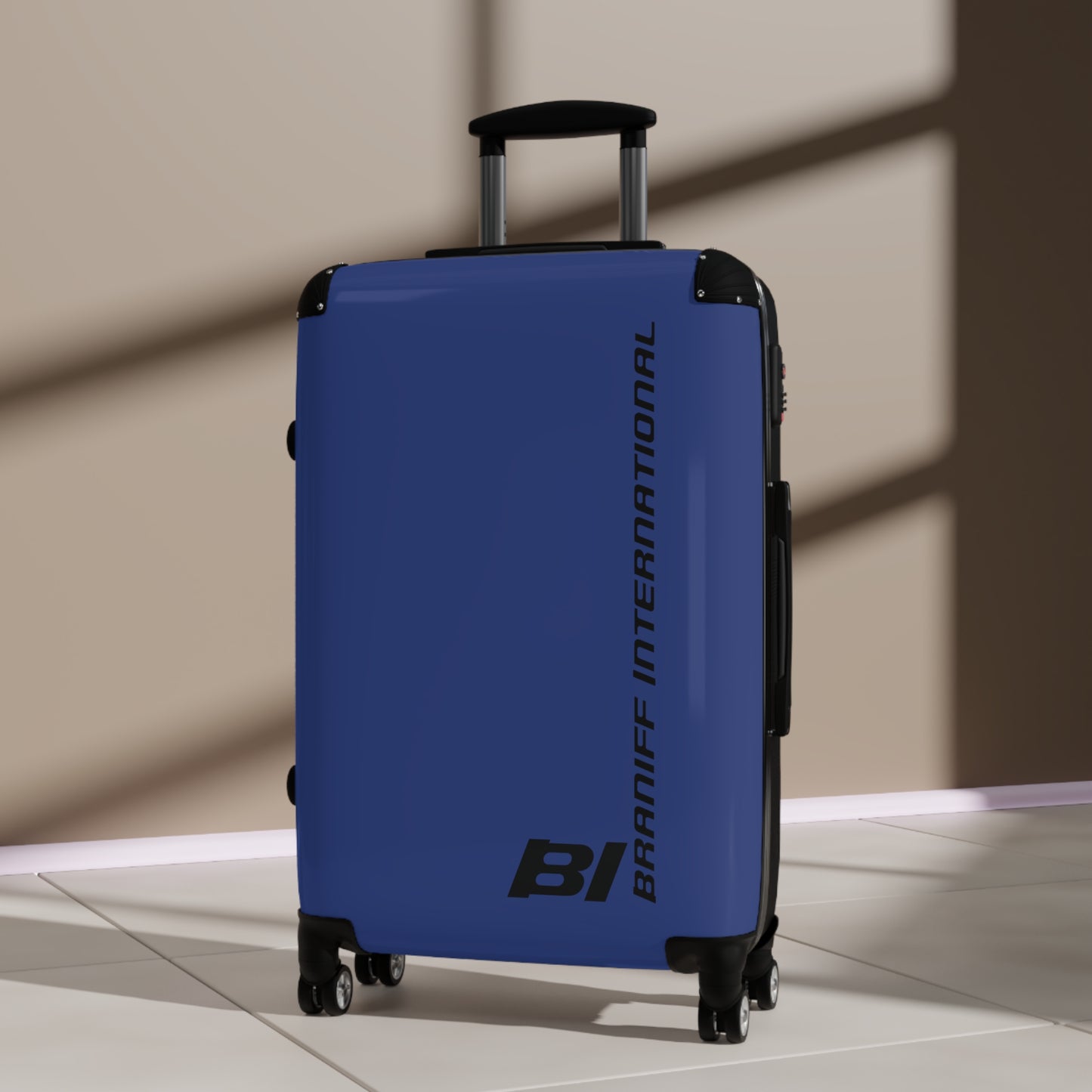 Braniff Ultra Space Jet Luggage Suitcase Braniff Alexander Girard Design End of the Plain Plane 1965 1967 New Dark Blue