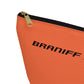 Braniff End of the Plain Bag Accessory Toiletry Makeup Travel Pouch with T-bottom Orange