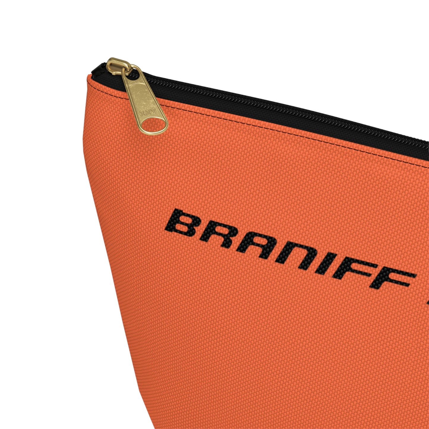 Braniff End of the Plain Bag Accessory Toiletry Makeup Travel Pouch with T-bottom Orange