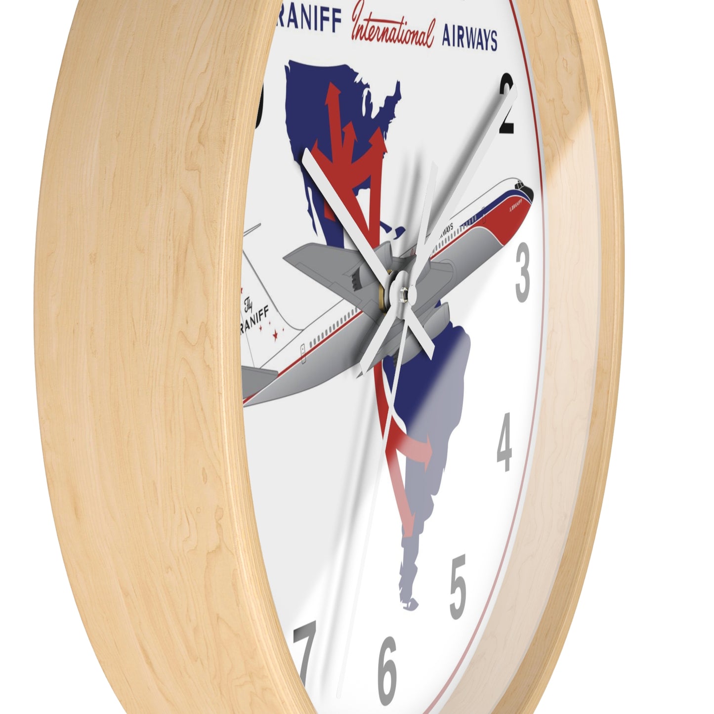 Wall Clock Braniff 707-227 El Dorado Super Jet with Route Map