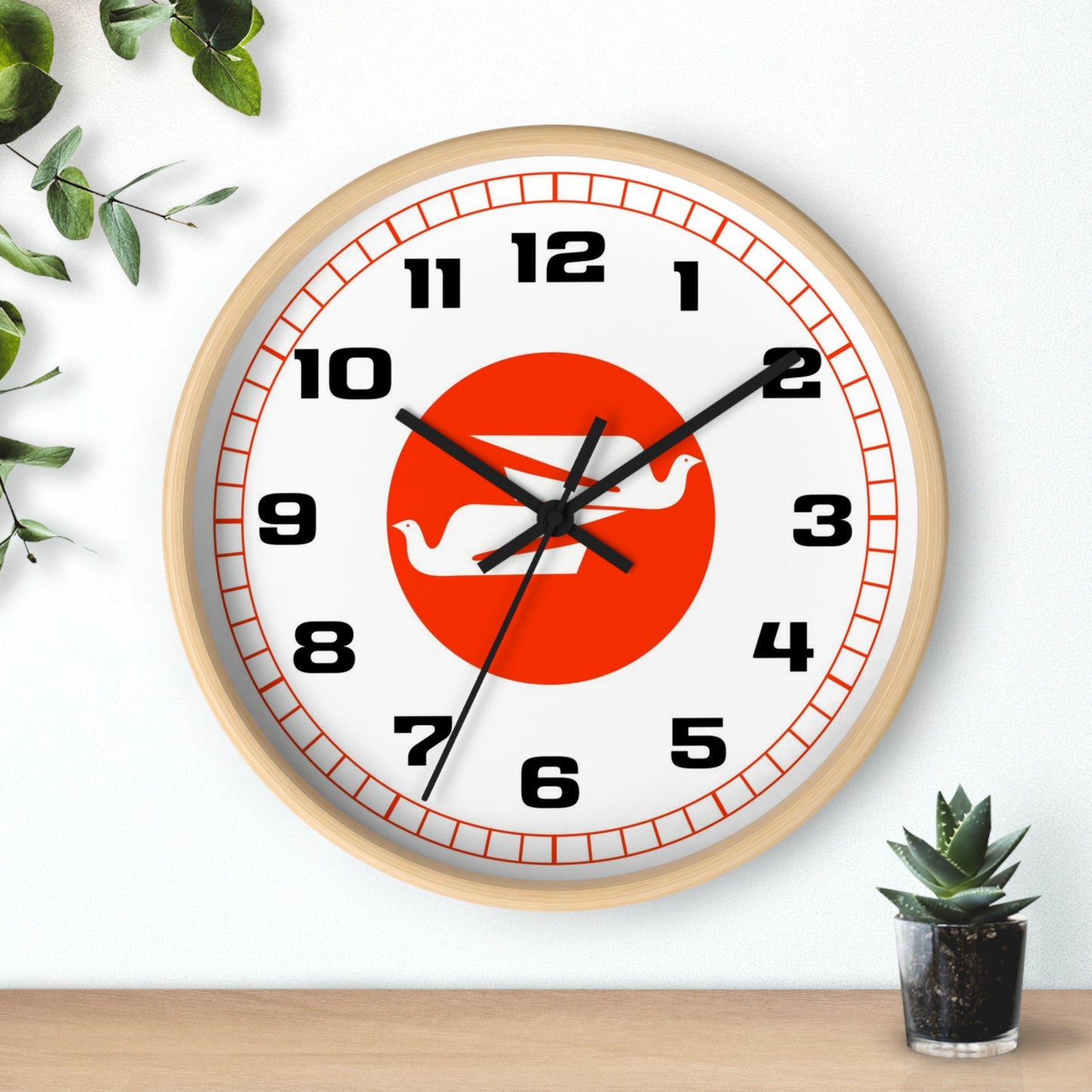 Wall Clock Braniff Boeing 727 Bulkhead with Bluebird of Happiness Red