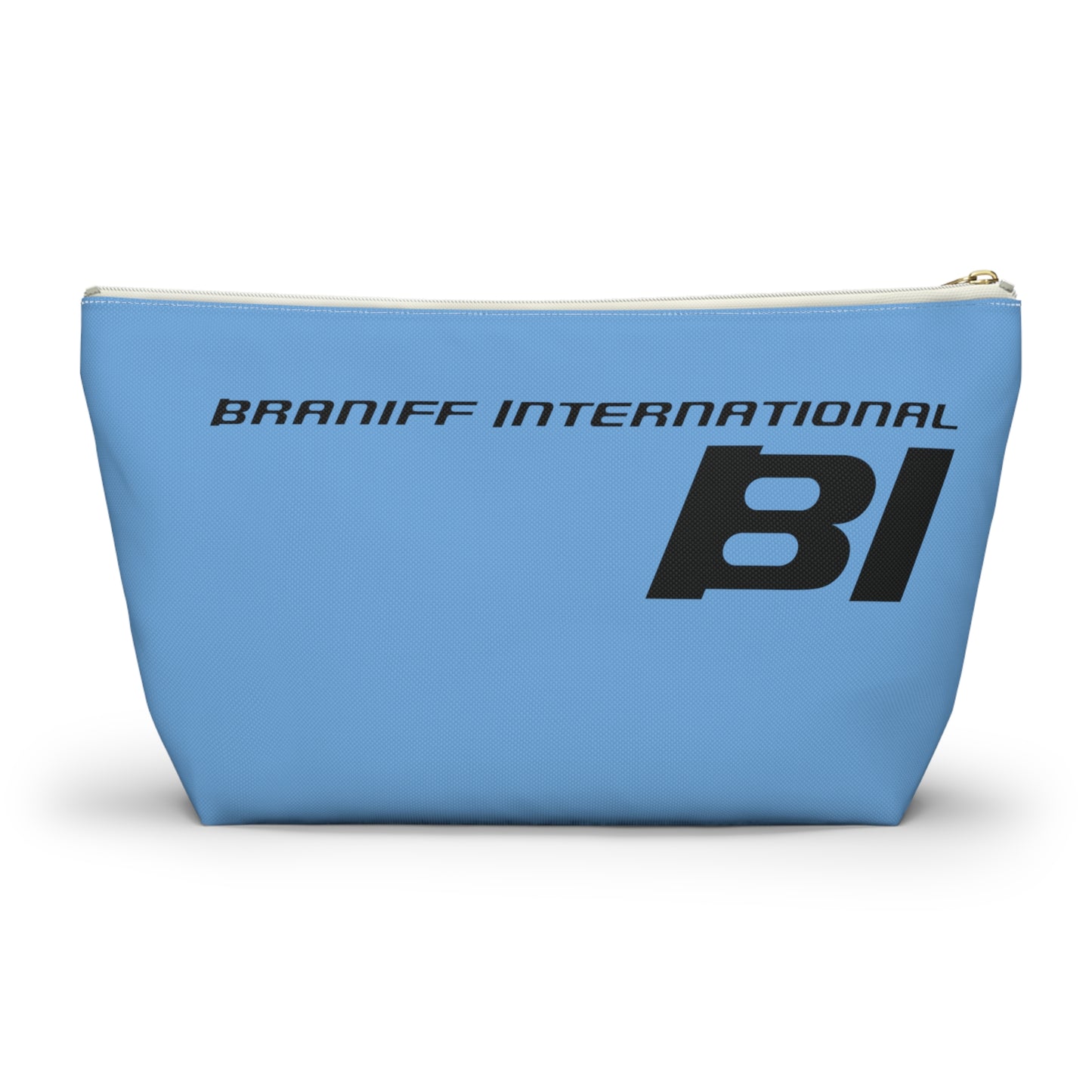 Braniff End of the Plain Bag Accessory Toiletry Makeup Travel Pouch with T-bottom Dark Blue