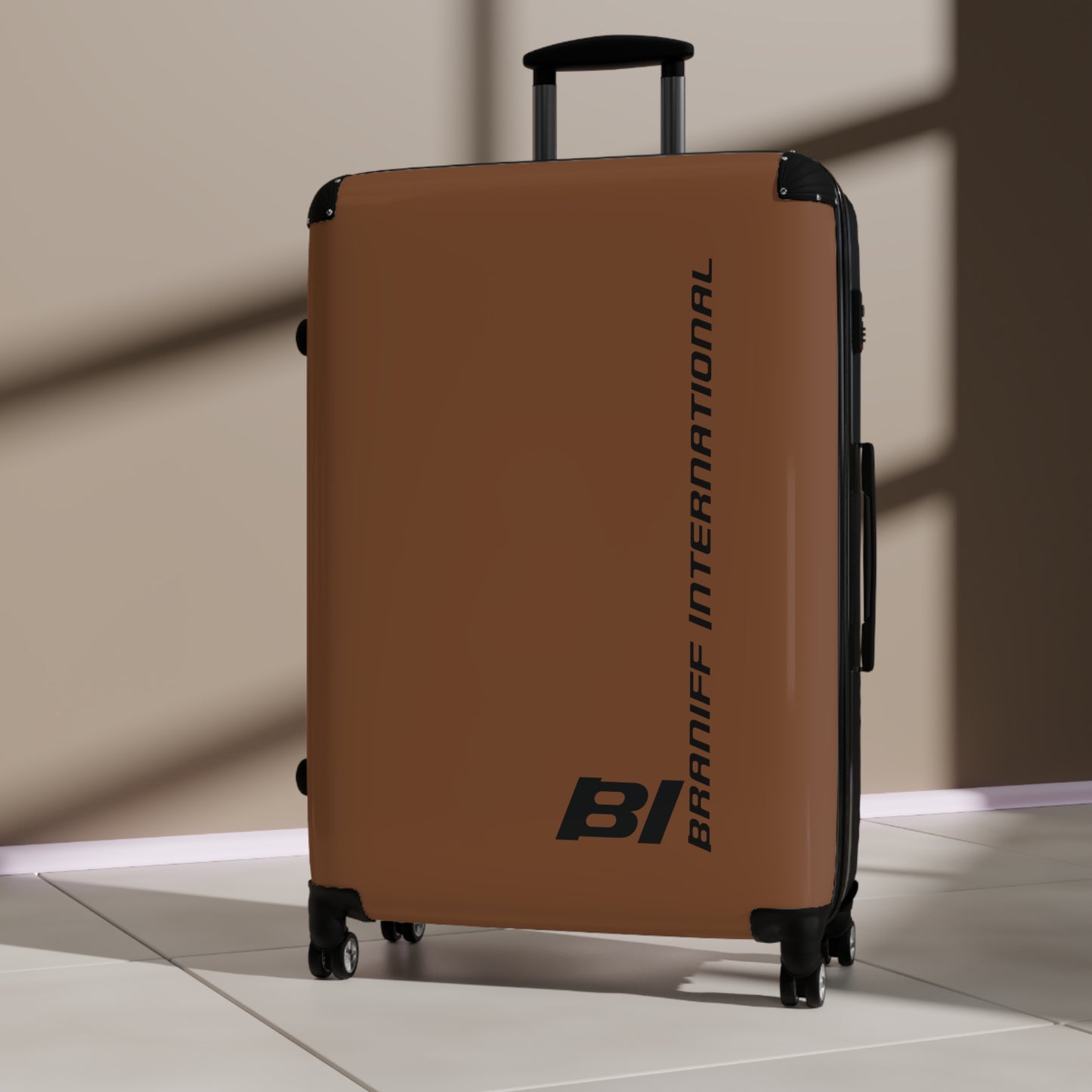 Braniff Ultra Space Jet Luggage Suitcase Braniff Alexander Girard Design End of the Plain Plane 1965 1967 Brown