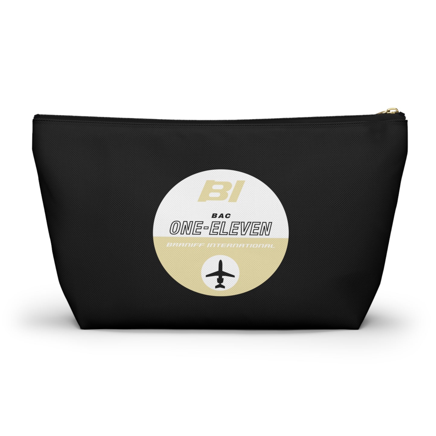 Copy of Braniff Inflight Accessory Toiletry Makeup Travel Pouch with T-bottom EOTPP Boeing 707 Multi Color