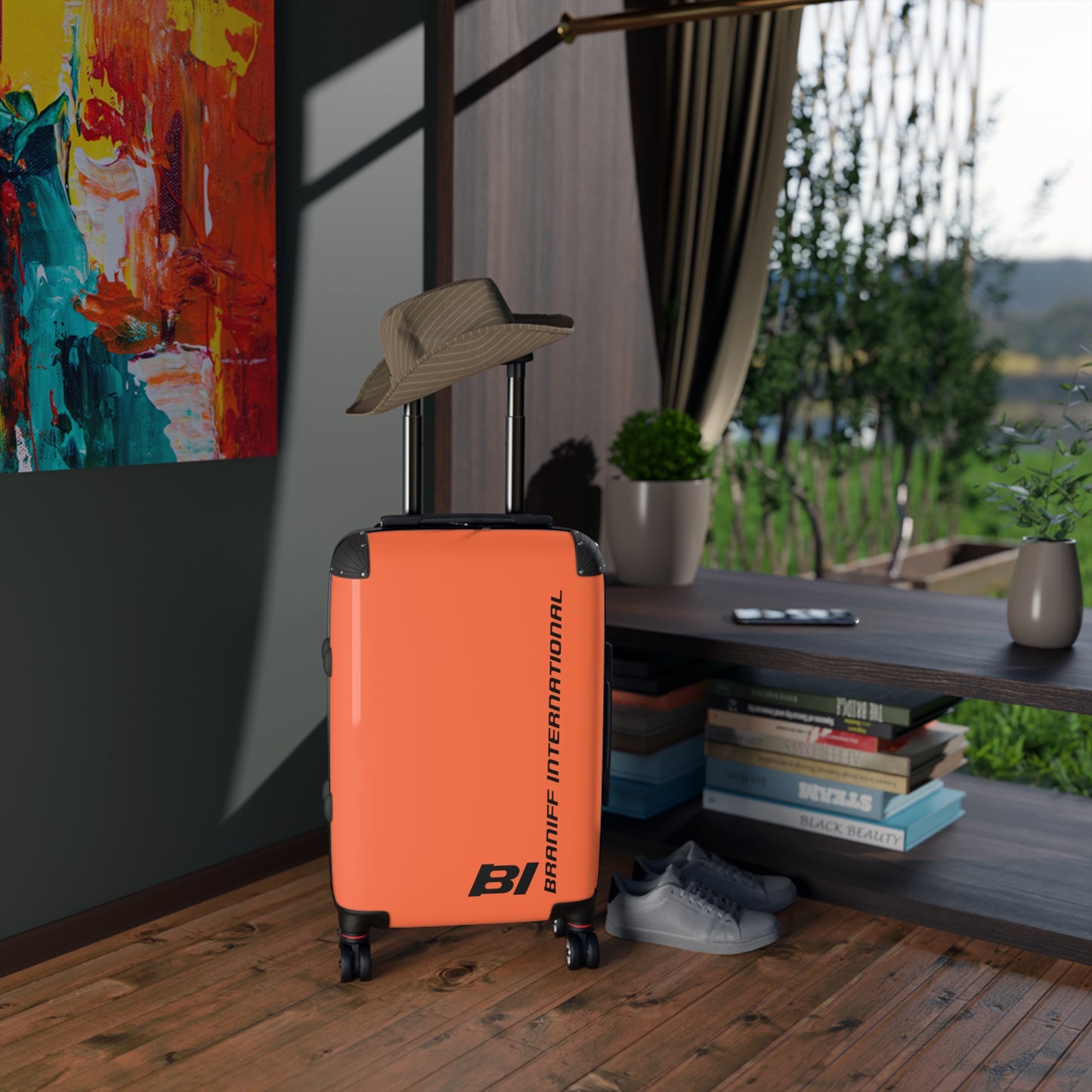 Braniff Ultra Space Jet Luggage Suitcase Braniff Alexander Girard Design End of the Plain Plane 1965 1967 Orange