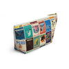 Braniff Inflight Accessory Toiletry Makeup Travel Pouch with T-bottom Vintage Travel Poster Collage South America