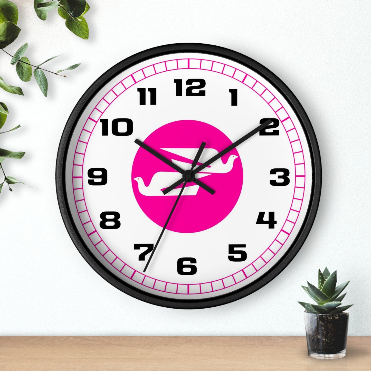 Wall Clock Braniff Boeing 727 Bulkhead with Bluebird of Happiness Pink