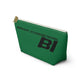 Braniff End of the Plain Bag Accessory Toiletry Makeup Travel Pouch Luggage with T-bottom Panagra Green