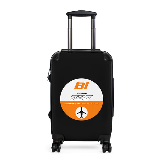 Braniff Luggage Suitcase EOTPP End of the Plain Plane Boeing 727 Circle Logo 1965 Orange
