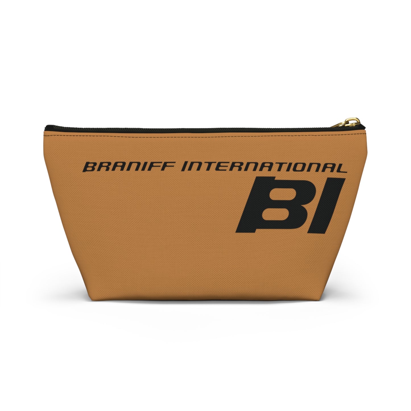 Braniff End of the Plain Bag Accessory Toiletry Makeup Travel Pouch with T-bottom Ochre
