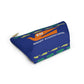 Braniff Inflight Accessory Toiletry Makeup Travel Pouch with T-bottom Bluebird of Happiness Flock Dark Blue