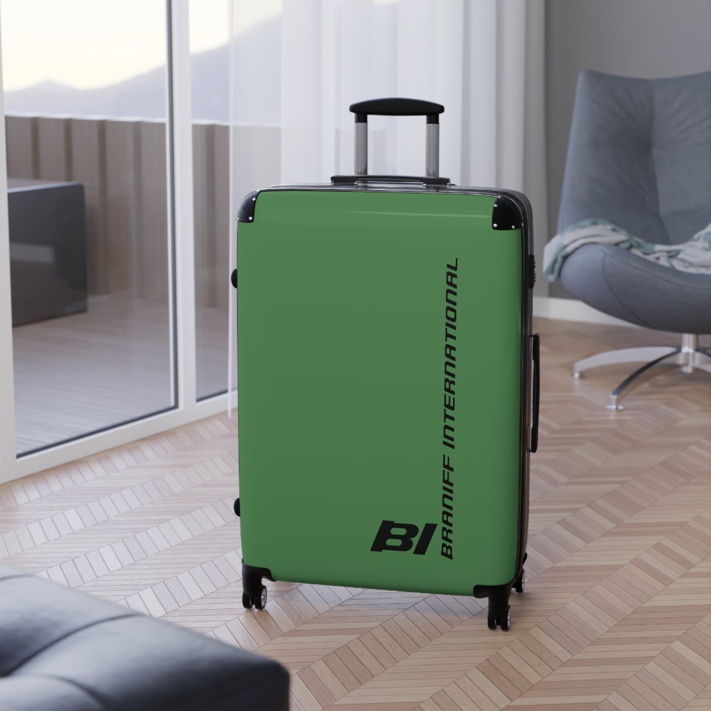Braniff Ultra Space Jet Luggage Suitcase Braniff Alexander Girard Design End of the Plain Plane 1965 1967 Panagra Green