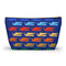 Braniff Inflight Accessory Toiletry Makeup Travel Pouch with T-bottom Bluebird of Happiness Flock Dark Blue