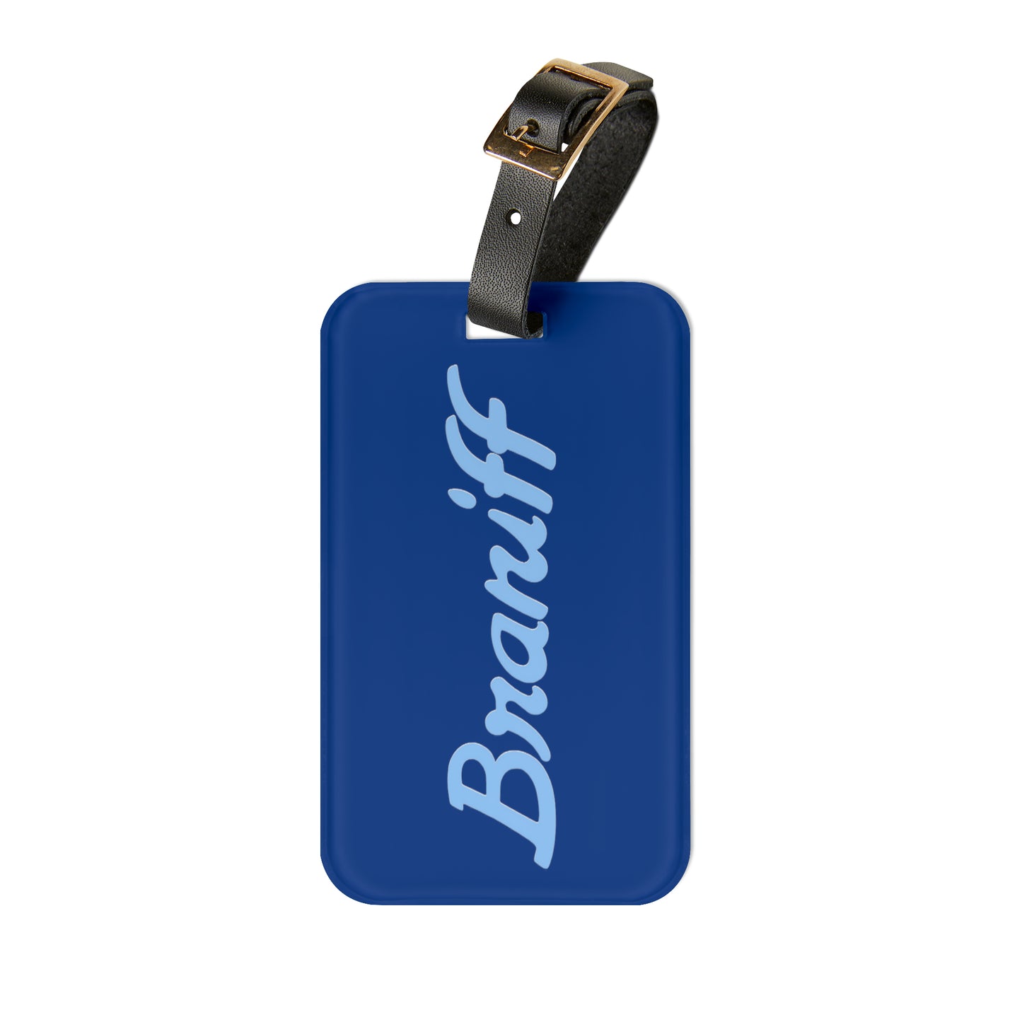 Luggage Tag Personalized Original Braniff Ultra Mercury Blue 1978