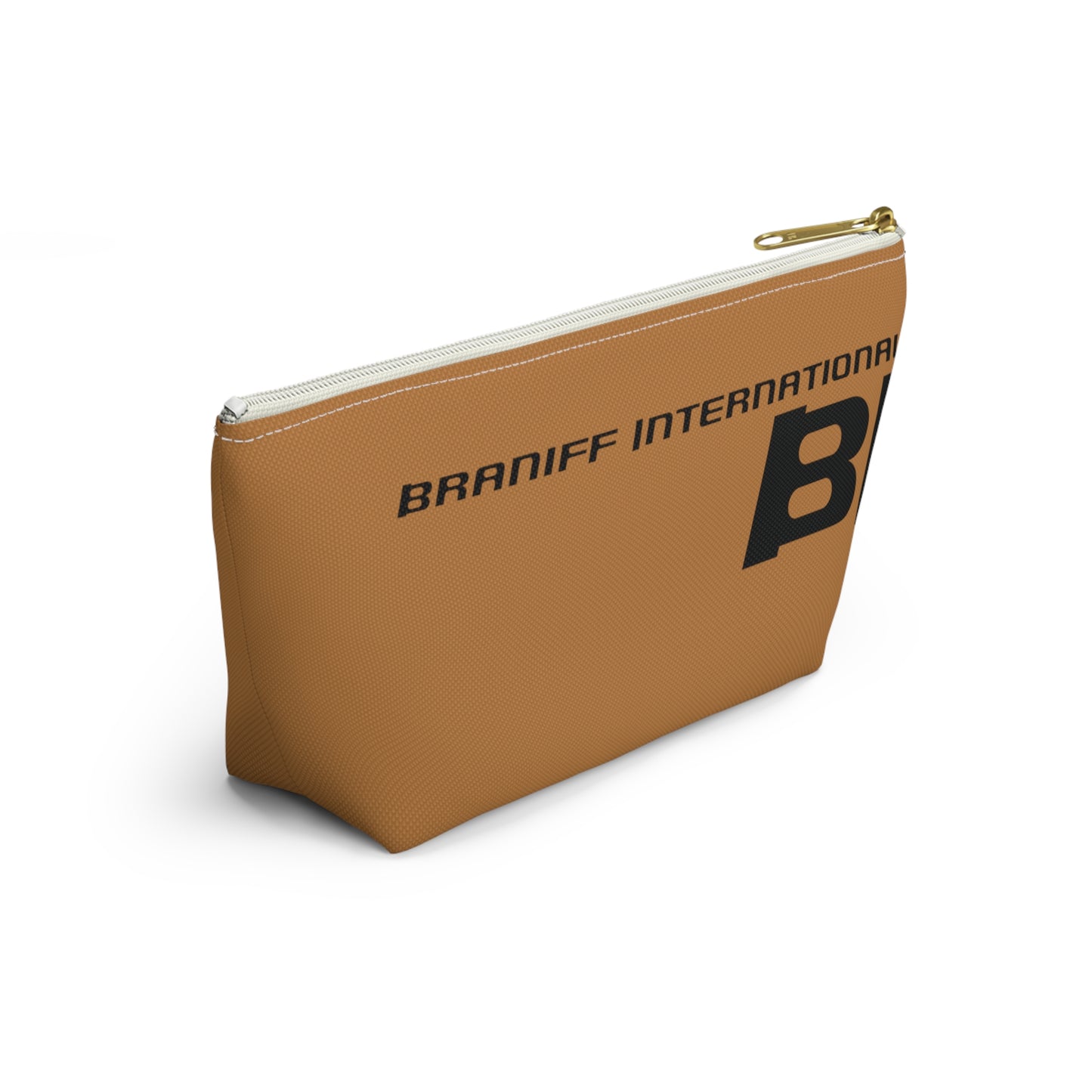 Braniff End of the Plain Bag Accessory Toiletry Makeup Travel Pouch with T-bottom Ochre