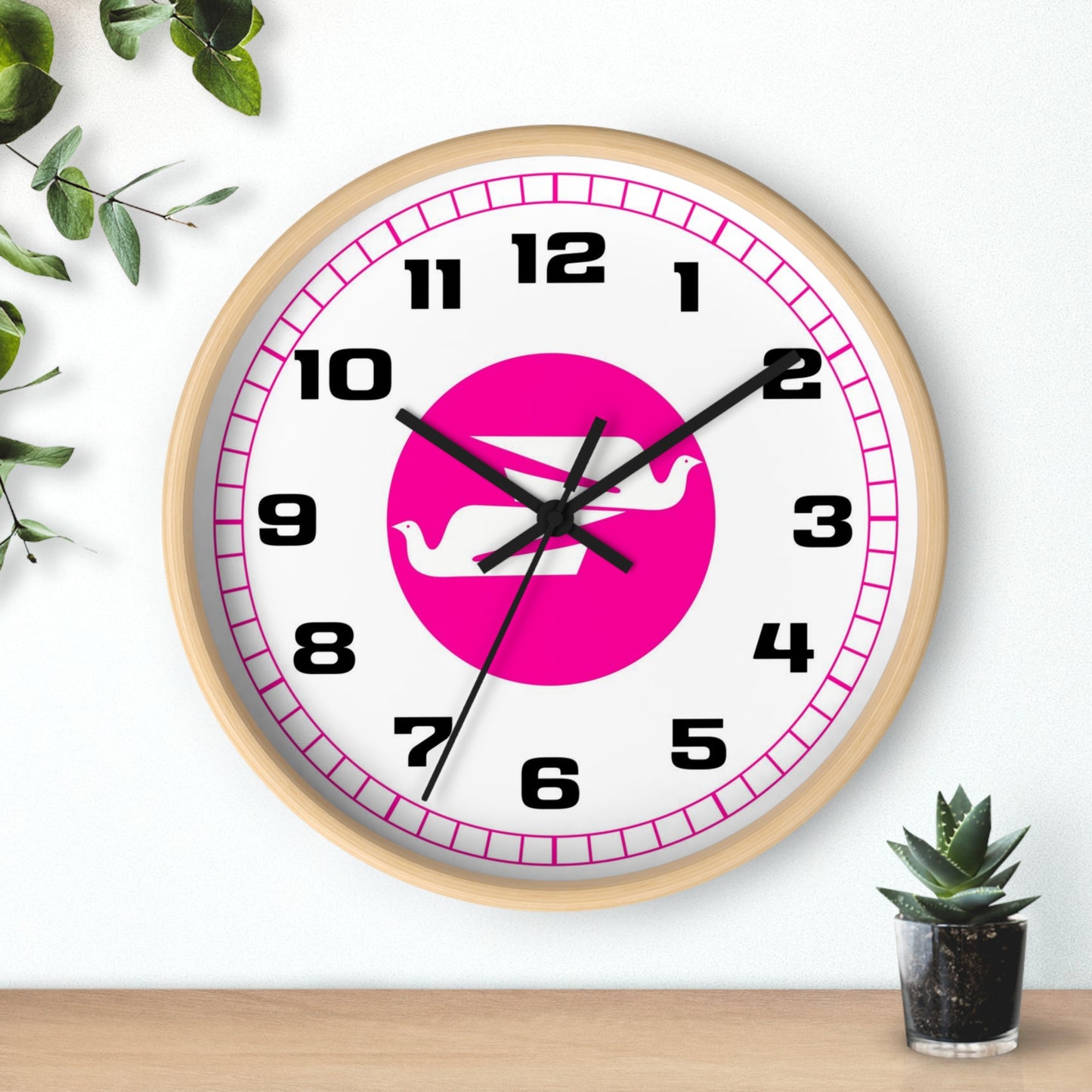 Wall Clock Braniff Boeing 727 Bulkhead with Bluebird of Happiness Pink