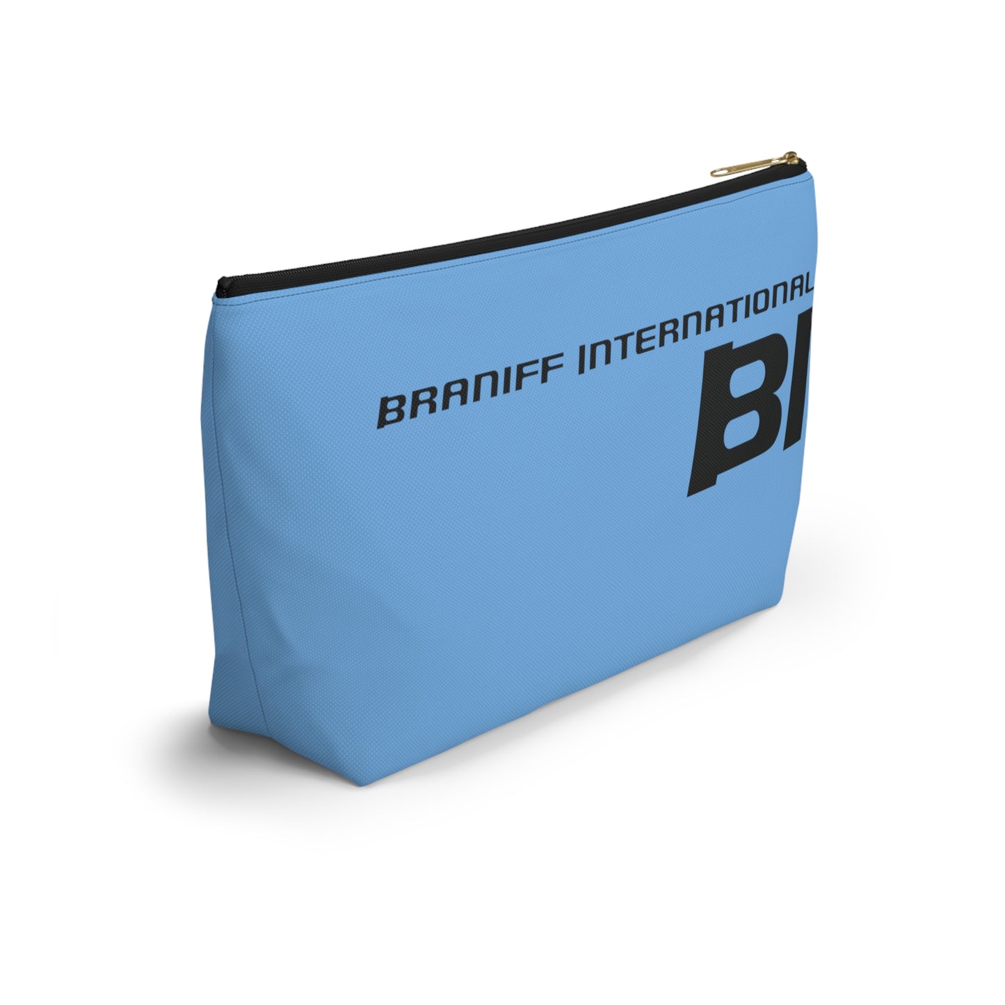 Braniff End of the Plain Bag Accessory Toiletry Makeup Travel Pouch with T-bottom Dark Blue