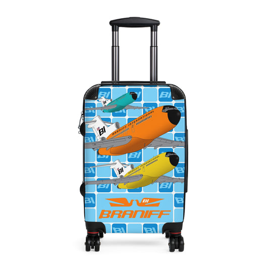 Braniff Luggage Suitcase EOTPP End of the Plain Plane Boeing 727 Fleet on BI Square Logo 1966
