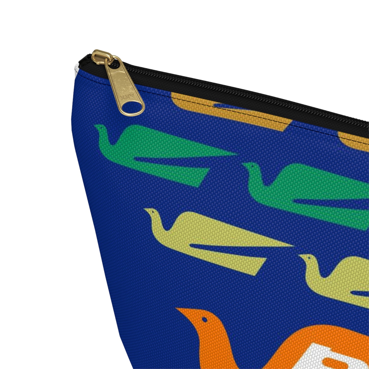 Braniff Inflight Accessory Toiletry Makeup Travel Pouch with T-bottom Bluebird of Happiness Flock Dark Blue