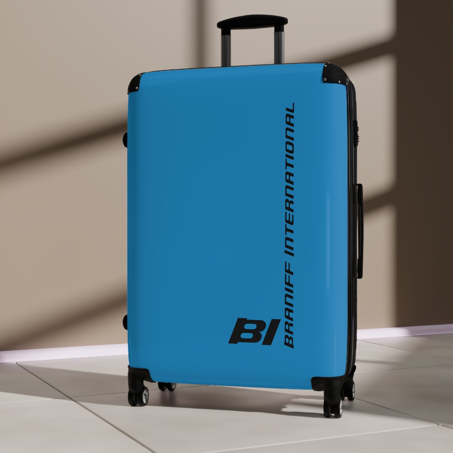 Braniff Ultra Space Jet Luggage Suitcase Braniff Alexander Girard Design End of the Plain Plane 1965 1967 New Medium Blue