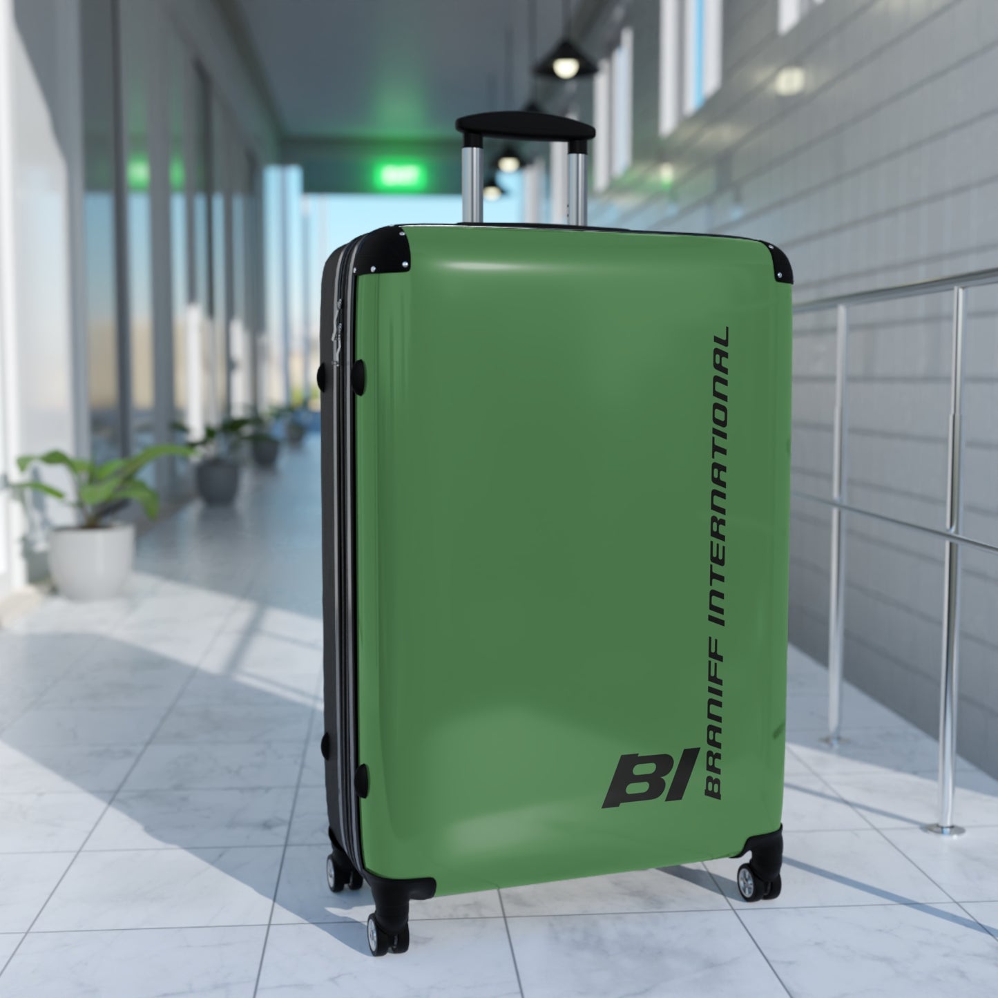 Braniff Ultra Space Jet Luggage Suitcase Braniff Alexander Girard Design End of the Plain Plane 1965 1967 Panagra Green