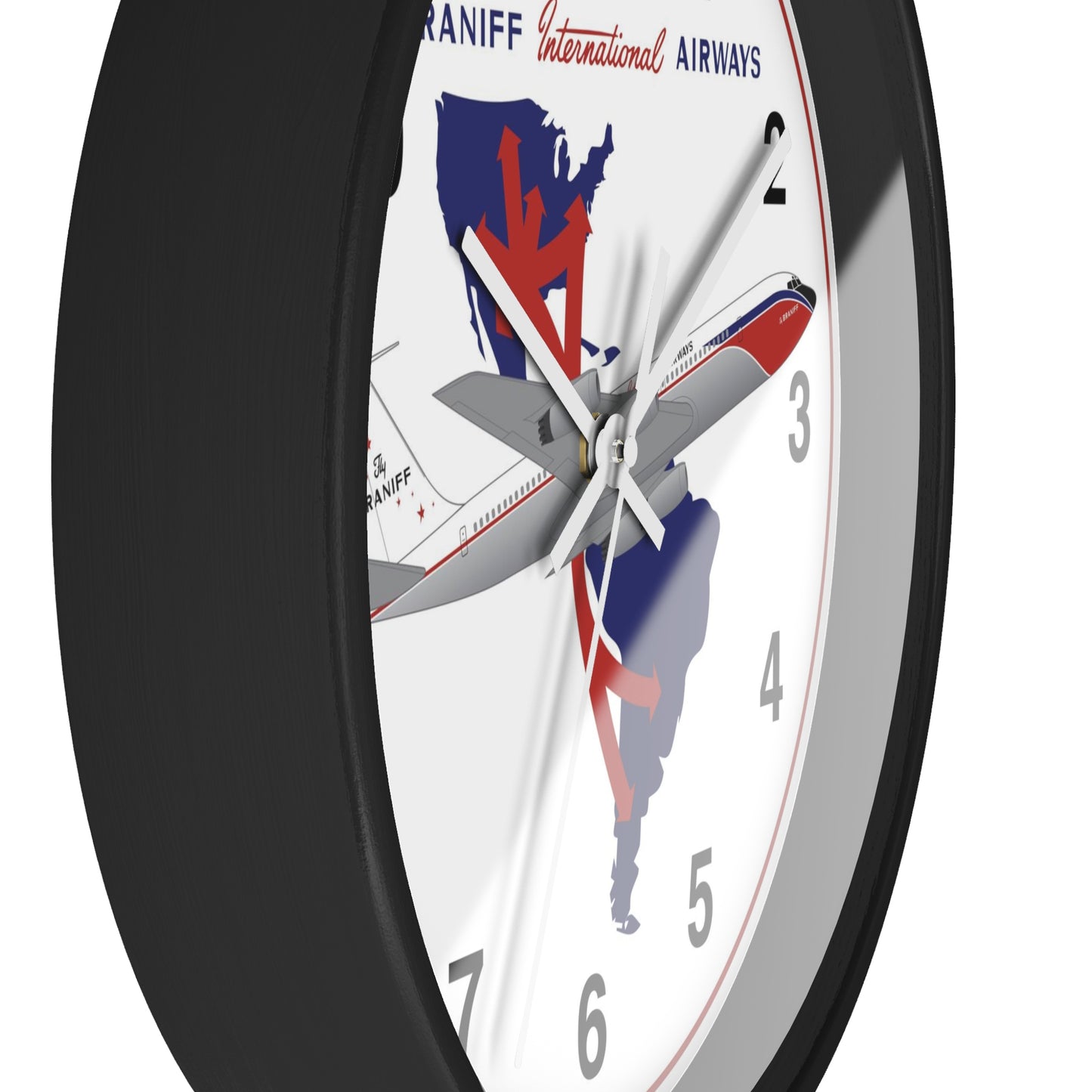 Wall Clock Braniff 707-227 El Dorado Super Jet with Route Map