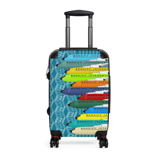 Braniff Luggage Suitcase EOTPP End of the Plain Plane Boeing 707 Fleet on BI Tiled Logo 1966