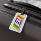 Copy of Luggage Tag Personalized BIuebird Braniff Alexander Girard Design BI Script Blue Black