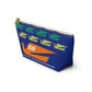 Braniff Inflight Accessory Toiletry Makeup Travel Pouch with T-bottom Bluebird of Happiness Flock Dark Blue