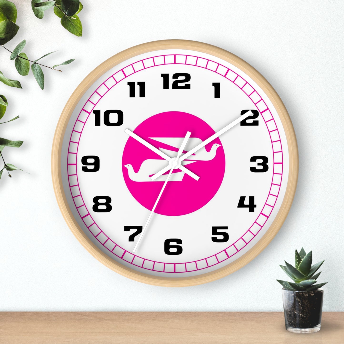 Wall Clock Braniff Boeing 727 Bulkhead with Bluebird of Happiness Pink