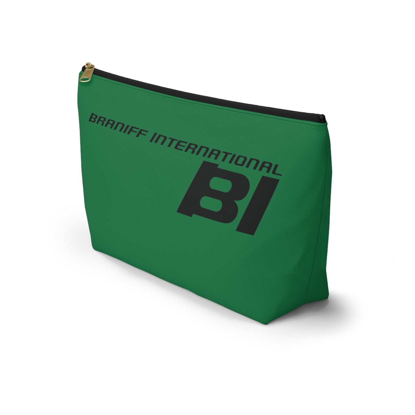 Braniff End of the Plain Bag Accessory Toiletry Makeup Travel Pouch Luggage with T-bottom Panagra Green