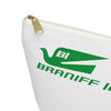 Braniff Inflight Accessory Toiletry Makeup Travel Pouch with T-bottom Bluebird of Happiness Panagra Green