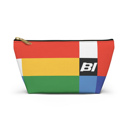 Braniff Inflight Accessory Toiletry Makeup Travel Pouch with T-bottom Alexander Girard Multi Color