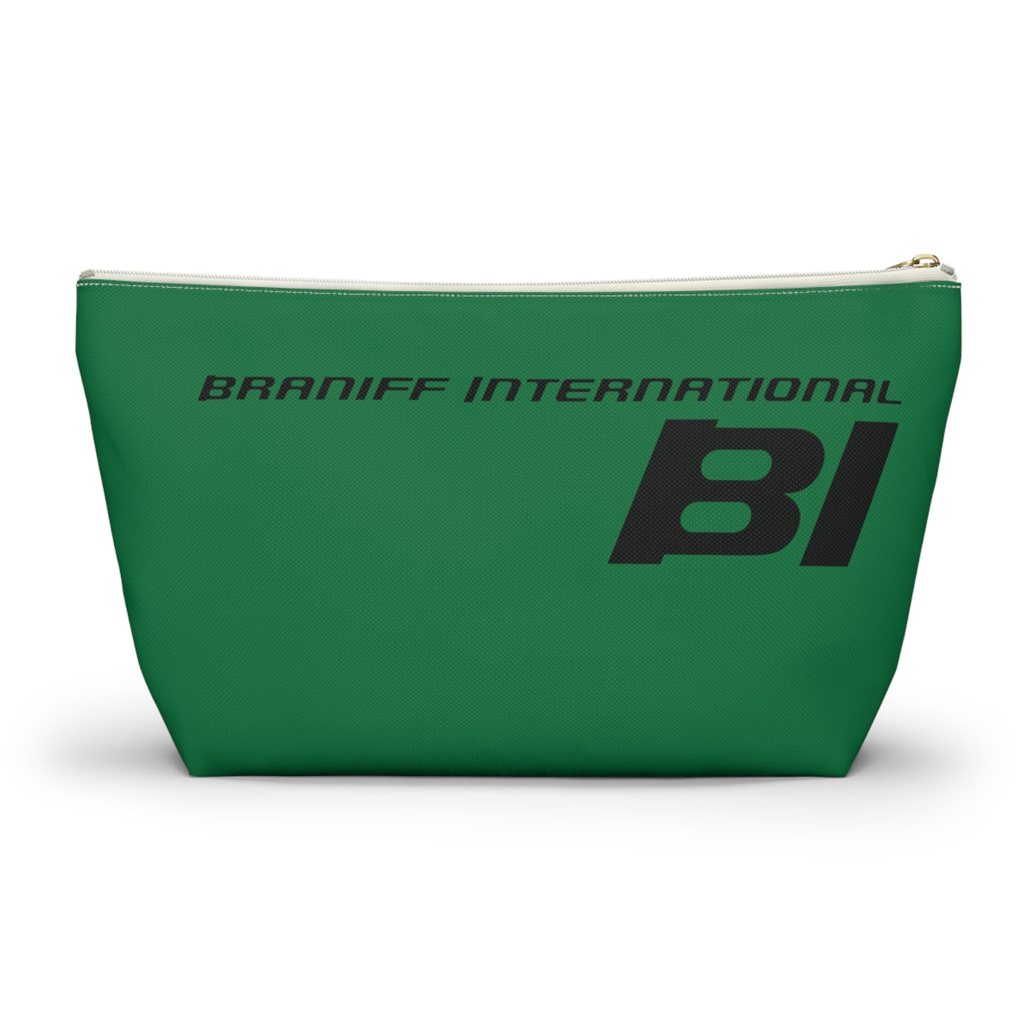 Braniff End of the Plain Bag Accessory Toiletry Makeup Travel Pouch Luggage with T-bottom Panagra Green