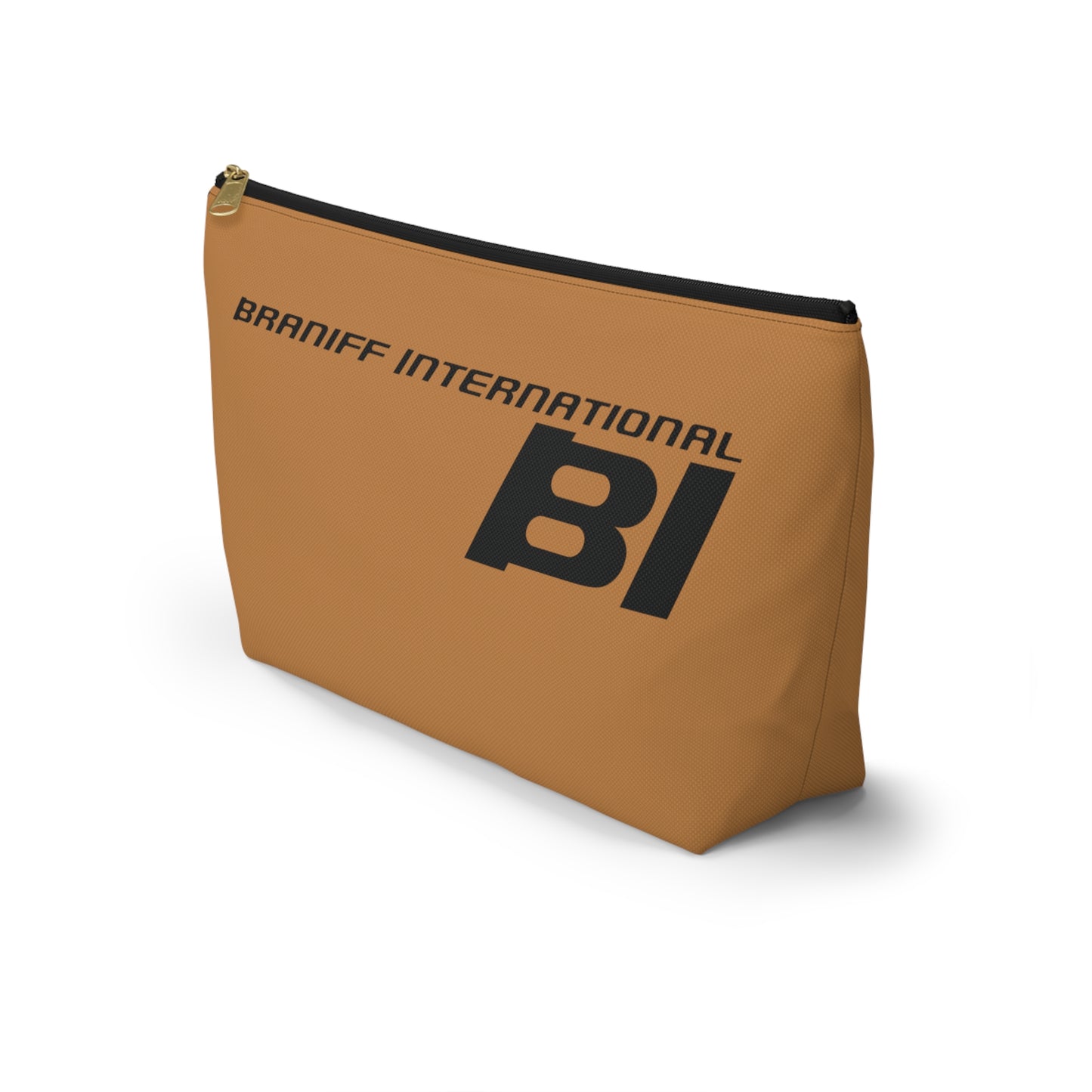 Braniff End of the Plain Bag Accessory Toiletry Makeup Travel Pouch with T-bottom Ochre