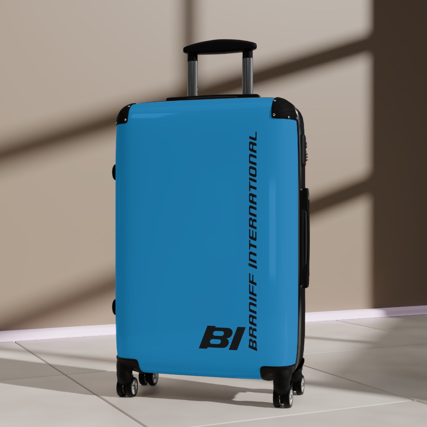Braniff Ultra Space Jet Luggage Suitcase Braniff Alexander Girard Design End of the Plain Plane 1965 1967 New Medium Blue