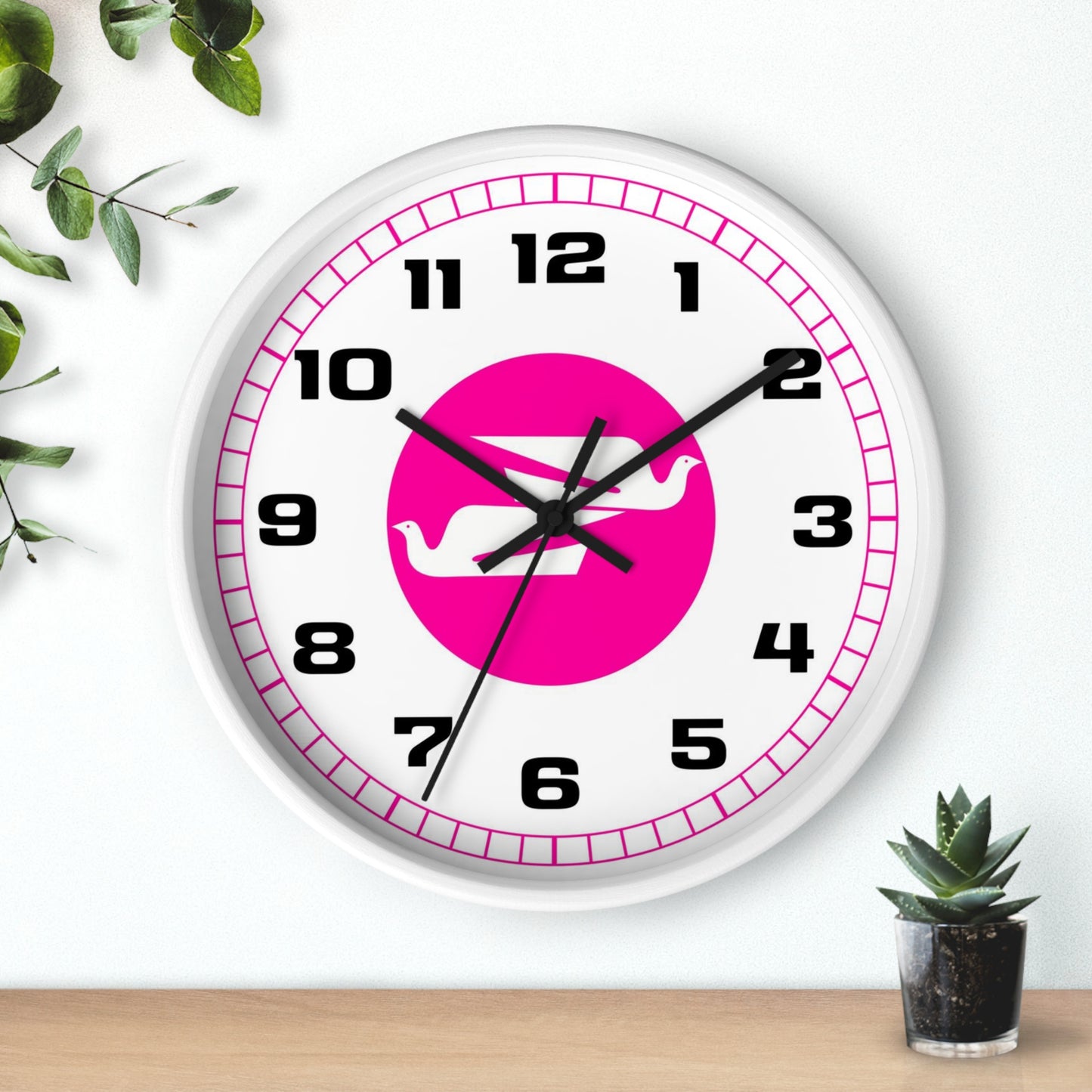 Wall Clock Braniff Boeing 727 Bulkhead with Bluebird of Happiness Pink